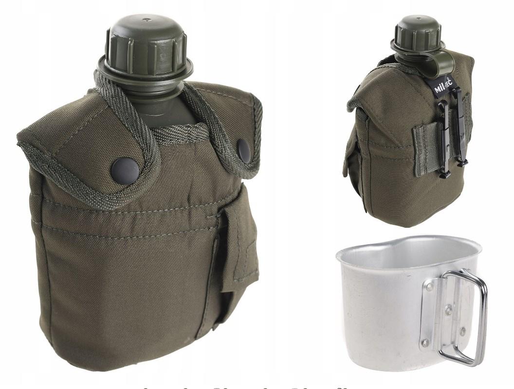 Фляга з підсклянником та чохлом Mil-Tec US Olive, фото 1