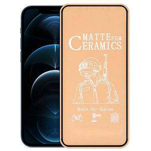 Захисне скло 5D Mate Ceramic (гнучке матове) iPhone 12 Mini Чорне