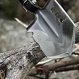 Лопата Мультитул для туризму та кемпінгу універсальна 11 в 1 туристична похідна складана в чохлі, фото 6