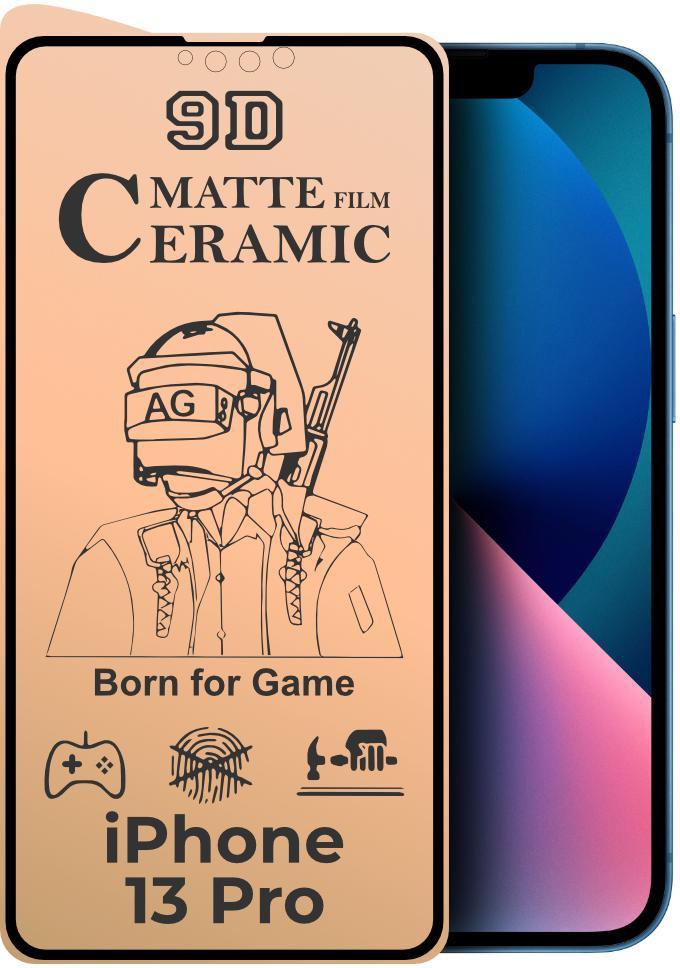Захисне скло Matte Ceramic (гнучке матове) iPhone 13 Pro Чорне, фото 1