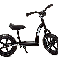 Беговел Profi kids детский двухколесный велобег для малышей колеса 12 дюймов EVA М 5455-6 черный