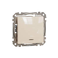 Одноклавішний перемикач з підсвіткою Бежевий Sedna Design Schneider Electric SDD112106L