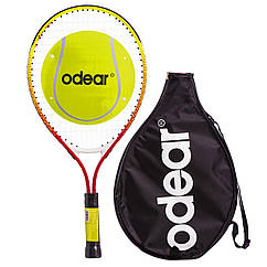 Ракетка для великого тенісу дитяча на 6-7 років Odear 5508-21 Red-Yellow