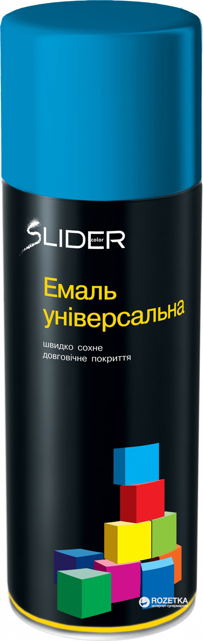 Аерозольна фарба блакитна глянець RAL 5015 SLIDER 400 мл, емаль фарба у балончику блакитна, фото 1