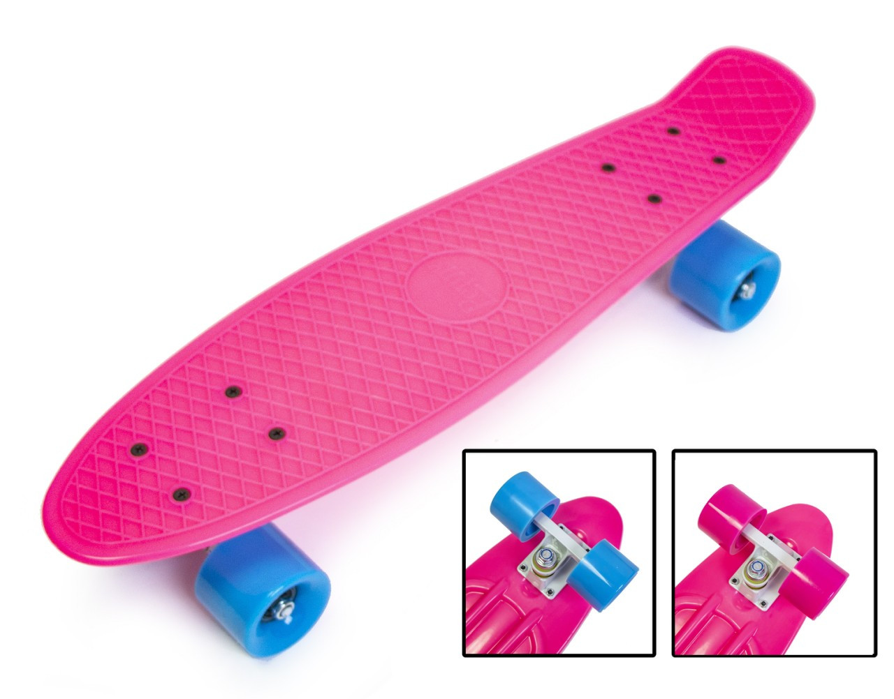 Дитячий міський скейт, трюковий для підлітків. Безшумний Penny Board Малиновий колір Матові колеса