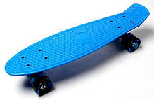 Міський тихий скейтборд з принтом, трюковий Penny Board Fast Blue Світні PU колеса с декой Double Kick, фото 4