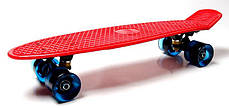 Міський безшумный Penny Board Red Блискучі PU колеса. Легкий, міцний, трюковий, фото 3