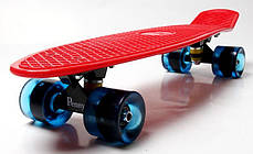 Міський безшумный Penny Board Red Блискучі PU колеса. Легкий, міцний, трюковий, фото 4