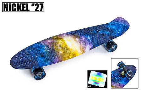 Penny Board Nickel 27 Universe Блискучі колеса, фото 1
