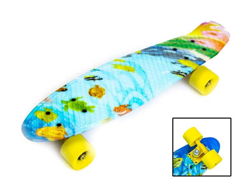 Міцний, безшумний, міський Penny Board Fish з принтом, PU колеса, легкий, трюковий