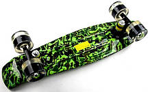 Легкий, міцний. Дитячий міський Penny Board Military Блискучі колеса, Безшумный, фото 6