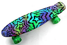 Трюковий Penny Board Star безшумные Світні PU колеса. Однозігнута дека, міський, міцний, легкий, фото 3