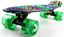 Трюковий Penny Board Star безшумные Світні PU колеса. Однозігнута дека, міський, міцний, легкий, фото 5