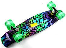 Трюковий Penny Board Star безшумные Світні PU колеса. Однозігнута дека, міський, міцний, легкий, фото 6