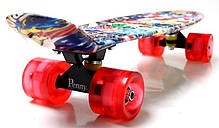 Міський трюковий Penny Board Graffiti NBA. Блискучі PU колеса. Однозігнута дека, міцний легкий, фото 6