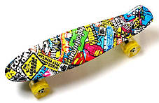Трюковий міський Penny Board із принтом Inscription безшумні PU колеса що світяться., фото 3