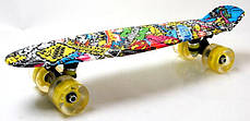 Трюковий міський Penny Board із принтом Inscription безшумні PU колеса що світяться., фото 4