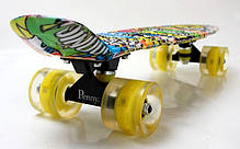 Трюковий міський Penny Board із принтом Inscription безшумні PU колеса що світяться., фото 5