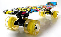 Трюковий міський Penny Board із принтом Inscription безшумні PU колеса що світяться., фото 6