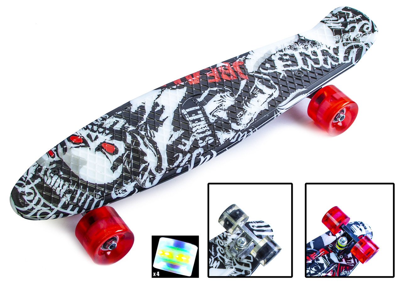 Міцний беpшумный Penny Board Street board Блискучі PU колеса. Міський, трюковий