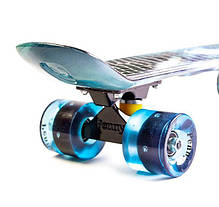 Міський безшумний Penny Board Galaxy з принтом, трюковий сяючі колеса Дека (Double Kick), фото 3