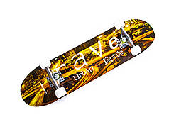 Класичний-трюковий дерев'яний скейт SD17 з графічним принтом Urban Rave 7 шарів канадського клена