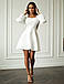Романтичне коктейльне жіноче плаття з довгим рукавом, айворі, молочно-біле, фото 6