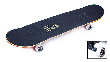 Безшумний, трюковий Скейтборд дерев'яний 7 шарів канадського клена Fish skateboard Green Rhombus Зелений ромб, фото 3