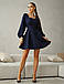 Коктейльне миле коротке жіноче плаття на випускний, темно-синє, фото 5