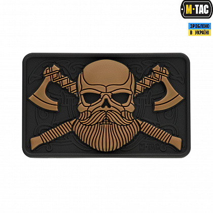 M-Tac нашивка Bearded Skull 3D PVC Black/Coyote