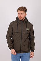 Мужская куртка ветровка Stone Island CK5558 хаки