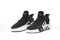 Чоловічі чорні кросівки з білим Adidas EQT Equipment. Взуття чоловіче весна літо чорне Адідас ЕКТ Еквіпмент, фото 6