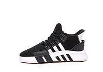 Чоловічі чорні кросівки з білим Adidas EQT Equipment. Взуття чоловіче весна літо чорне Адідас ЕКТ Еквіпмент, фото 8