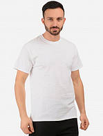 Мужская белая однотонная футболка базовая повседневная без принта