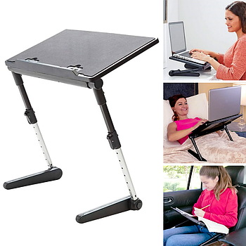 Стіл-підставка під ноутбук з охолодженням DL185, Чорний / Столик трансформер для ноутбука з кулером