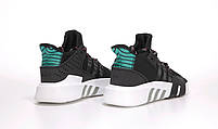 Кросівки чоловічі літні чорно-білі Adidas EQT Equipment. Взуття чоловіче чорне з білим Адідас ЕКТ Еквіпмент, фото 3