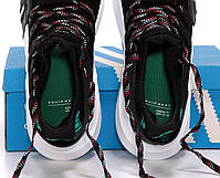 Кросівки чоловічі літні чорно-білі Adidas EQT Equipment. Взуття чоловіче чорне з білим Адідас ЕКТ Еквіпмент, фото 9