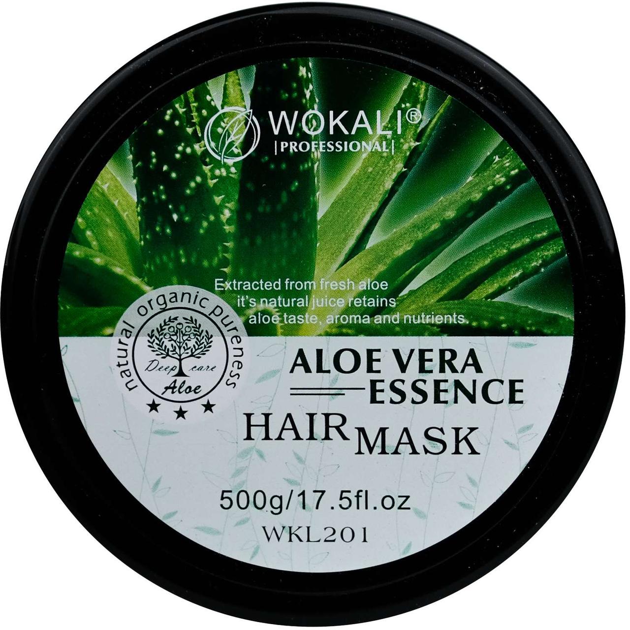 Маска для волос Wokali Natural Organic Aloe Vera Essence Hair Mask WKL201 500 г - фото 4 - id-p1777542174