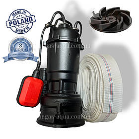 Фекальний насос  AkWa PUMPS з подрібнювачем 1.1 кВт + шланг 10м