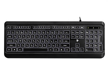 Клавіатура провідна 2E KS120 White backlight USB Чорний (2E-KS120UB), фото 2