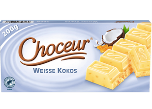 Шоколад білий з кокосом Choceur Wiesse Kokos, 200 г