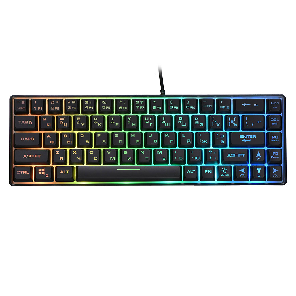 Клавіатура провідна ігрова 2E GAMING KG345 RGB 68key USB Чорний (2E-KG345TR)