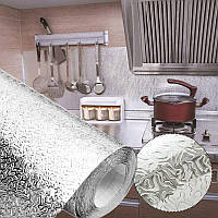 Самоклеющаяся пленка для мебели Серебристая абстракция 40х195см, самоклейка на кухню (самоклеюча плівка) (TI)