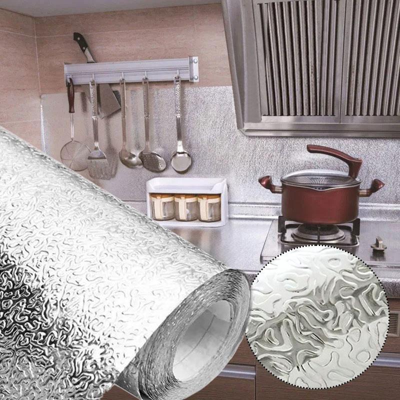Самоклеюча плівка для кухні Срібляста абстракція 40х195см, клеюча плівка для меблів (самоклеющаяся пленка)