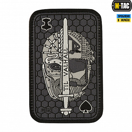 M-Tac нашивка Til Valhall Ace (жаккард) сіра