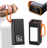 Power bank 40000 mAh Super Fast Charge 66W Чорний Зовнішній акумулятор Портативна зарядка Повербанк, фото 9