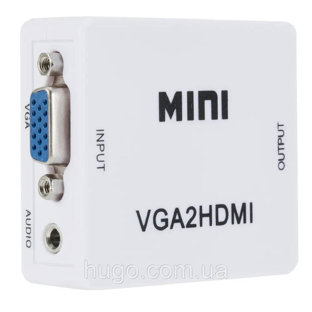 Конвертер з VGA на HDMI / Адаптер-перехідник VGA to HDMI / Аудіо перехідник