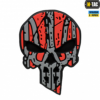 M-Tac нашивка Ukrainian Punisher 3D PVC Red/Black