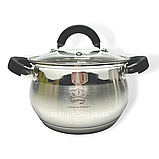 Набір каструль із неіржавкої сталі з товстим дном German Family GF-2045, набір посуду каструлі 8 предметів, фото 2