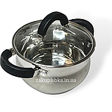 Набір каструль із неіржавкої сталі з товстим дном German Family GF-2045, набір посуду каструлі 8 предметів, фото 3